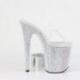 Mule pole exotic transparente à plateforme strass et talon 18 cm Pleaser