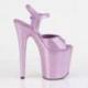 Chaussure pole dance lilas pailleté talon 20 cm Pleaser FLAM809GP/LLG/M