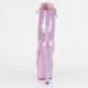 Bottine pole dance violette pailletée vernis à plateforme assortie et talon 18 cm Pleaser