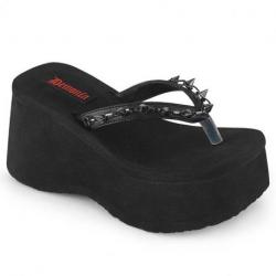 Tongs Plateformes Gothiques "Spikes & Chaînes" | Demonia Cult Funn-35