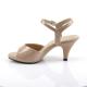 Sandales crème beige à petits talons 7 cm grande taille