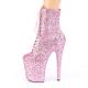 chaussure Pole Dance rose à paillettes avec talon aiguille 20 cm Pleaser