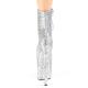 Bottine Pole Dance argentée à paillettes avec talon aiguille 20 cm Pleaser