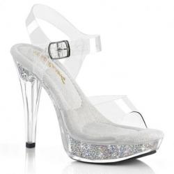 Sandales Plateforme Transparentes Strass haut talon | du 34,5 au 44