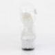 Sandale pole dance transparente à plateforme paillettes argentées plexi et talon 15 cm Pleaser