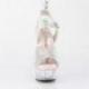 Sandale pole exotic strass à plateforme plexi et talon 15 cm Pleaser