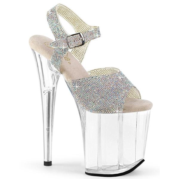Chaussure pole Sandale multicolore strass talon 20cm - FLAM808N-RS/SRS/C - Pleaser