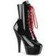 Bottine pole dance noire vernis à plateforme assortie et talon 15 cm Pleaser