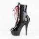 Bottine pole dance noire vernis à plateforme assortie et talon 15 cm Pleaser
