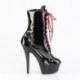 Bottine pole dance noire vernis à plateforme assortie et talon 15 cm Pleaser