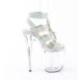 Sandale pole exotic strass à plateforme plexi et talon 20 cm Pleaser