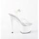 Chaussure pole dance transparente à talon 18 cm Pleaser ADO708/C/W