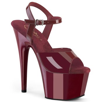 Sandale pole dance bordeaux vernis à plateforme assortie vernis et talon 18 cm Pleaser