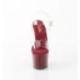 Sandale pole dance transparente à plateforme bourgogne vernie et talon 18 cm ADO708/C/BY