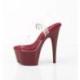 chaussure pole dance transparente à plateforme bourgogne vernie et talon 18 cm ADO708/C/BY