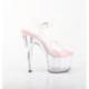 Sandale pole dance transparente à plateforme plexi et talon 18 cm Pleaser
