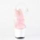Sandale pole dance transparente à plateforme blanche vernis et talon 18 cm ADO708/C-BP/W