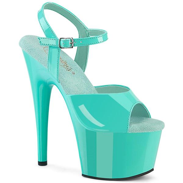 Chaussure pole dance vert d'eau talon 18 cm Pleaser ADO709/AQ/M