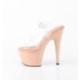 Chaussure pole dance transparente à plateforme blush verni et talon 18 cm Pleaser