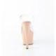 Sandale pole dance transparente à plateforme blush verni et talon 18 cm Pleaser