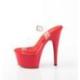 Chaussure pole dance transparente et rouge talon 18 cm Pleaser ADO708/C/R
