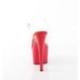 Chaussure pole dance transparente et rouge talon 18 cm Pleaser ADO708/C/R