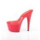 Chaussure pole dance transparente à plateforme rouge vernis et talon 18 cm ADO701/C/R