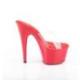 Mule pole dance transparente à plateforme rouge vernis et talon 18 cm ADO701/C/R