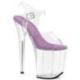 Sandale pole dance transparente à plateforme plexi et talon 20 cm Pleaser
