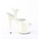 Chaussure pole dance blanc cassé talon 18 cm Pleaser ADO709/OWPU/M