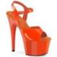Sandale pole dance orange verni à plateforme assortie et talon 18 cm Pleaser
