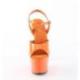 Sandale pole dance orange verni à plateforme assortie et talon 18 cm Pleaser