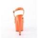 Sandale pole dance orange verni à plateforme assortie et talon 18 cm Pleaser