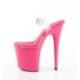 sandale pole dance transparente & rose fuchsia à talon 20 cm Pleaser FLAM808/C/HP