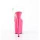 Chaussure pole dance transparente & rose fuchsia à talon 20 cm Pleaser FLAM808/C/HP