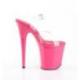 Chaussure pole dance transparente & rose fuchsia à talon 20 cm Pleaser FLAM808/C/HP
