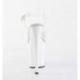 Sandale pole dance transparente à plateforme blanche plexi et talon 20 cm FLAM808/C/W