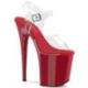 Chaussure pole dance rouge pailleté talon 20 cm Pleaser FLAM808/C/R