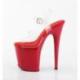Sandale pole dance rouge pailleté talon 20 cm Pleaser FLAM808/C/R