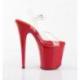Chaussure pole dance rouge pailleté talon 20 cm Pleaser FLAM808/C/R