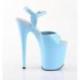 Sandale pole dance bleu ciel vernis à plateforme assortie vernis et talon 20 cm Pleaser