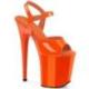 Sandale pole dance orange vernie à plateforme assortie et talon 20 cm Pleaser