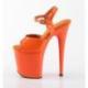 Chaussure pole dance orange talon 20 cm Pleaser FLAM809/OG/M
