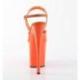 Sandale pole dance orange vernie à plateforme assortie et talon 20 cm Pleaser
