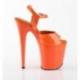 Sandale pole dance orange vernie à plateforme assortie et talon 20 cm Pleaser