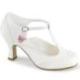 escarpin pin up blanc rétro salomé bout rond talon bobine 7 cm