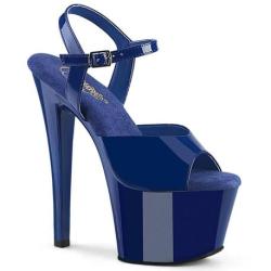 Sandale pole dance bleu roi verni à talon 18 cm SKY309/RYBL/M