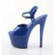 Chaussure pole dance bleu roi verni à talon 18 cm SKY309/RYBL/M
