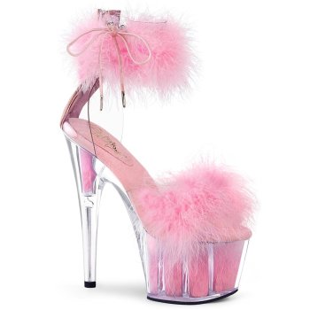 Sandale spectacle plumes marabout rose 18cm sexy - ADO724F - CLePied