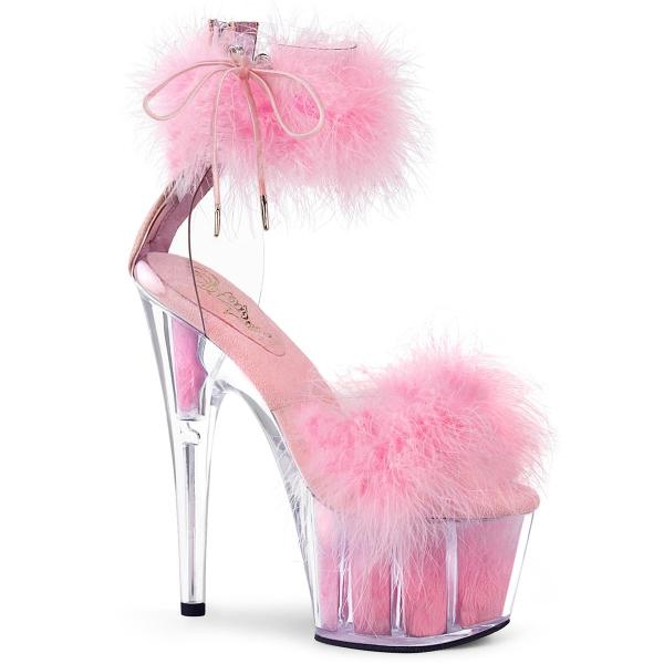 Sandale spectacle plumes marabout rose 18cm sexy - ADO724F - CLePied